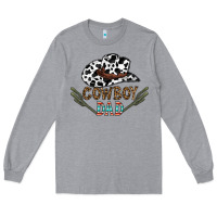 Heather Grey cowboy dad Long Sleeve Tee - CowhideDigitalArt