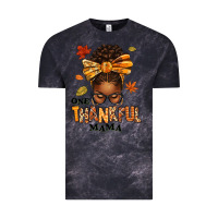 Cloud Black one thankful mama afro messy bun Vintage Tee - texasbilliewilder