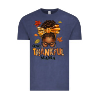 Vintage Denim one thankful mama afro messy bun Vintage Tee - texasbilliewilder