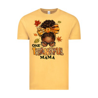 Vintage Mustard one thankful mama afro messy bun Vintage Tee - texasbilliewilder