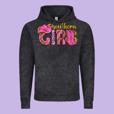 Southern Girl Western Vintage Hoodie Designed By Texasbilliewilder