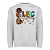 Heather Grey afro woman loc queen Heavyweight Sweatshirt - texasbilliewilder