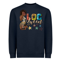 Navy afro woman loc queen Heavyweight Sweatshirt - texasbilliewilder