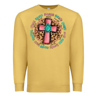 Antique Gold love myself cross Premium Sweatshirt - MaliasSmallBusiness