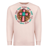 Pale Pink love myself cross Premium Sweatshirt - MaliasSmallBusiness