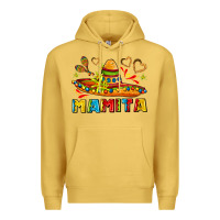 Antique Gold mamita and sombrero with lime flowers Premium Hoodie - AdoDesignShop