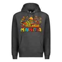 Charcoal Heather mamita and sombrero with lime flowers Premium Hoodie - AdoDesignShop