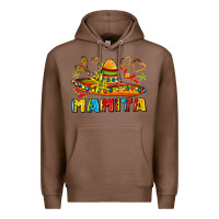 Chestnut mamita and sombrero with lime flowers Premium Hoodie - AdoDesignShop