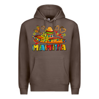 Coffee mamita and sombrero with lime flowers Premium Hoodie - AdoDesignShop
