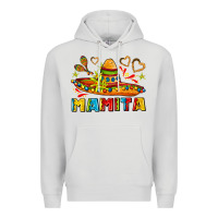 Dove Grey mamita and sombrero with lime flowers Premium Hoodie - AdoDesignShop
