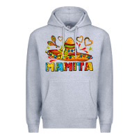 Heather Grey mamita and sombrero with lime flowers Premium Hoodie - AdoDesignShop