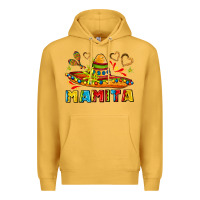 Mustard mamita and sombrero with lime flowers Premium Hoodie - AdoDesignShop