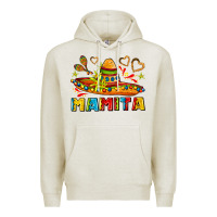 Oatmeal Heather mamita and sombrero with lime flowers Premium Hoodie - AdoDesignShop