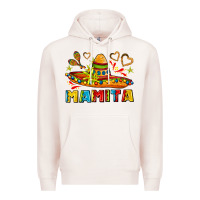 Pale Pink mamita and sombrero with lime flowers Premium Hoodie - AdoDesignShop