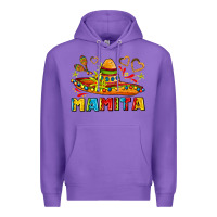 Purple mamita and sombrero with lime flowers Premium Hoodie - AdoDesignShop