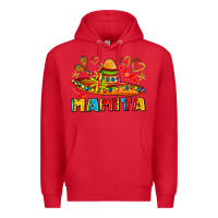 Red mamita and sombrero with lime flowers Premium Hoodie - AdoDesignShop
