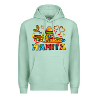 Seafoam mamita and sombrero with lime flowers Premium Hoodie - AdoDesignShop