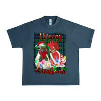 Midnight Navy christmas roosters with background Urban Heavy Tee - RanaPortraitStore