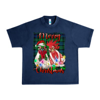 Navy christmas roosters with background Urban Heavy Tee - RanaPortraitStore