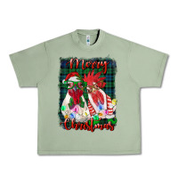 Oil Green christmas roosters with background Urban Heavy Tee - RanaPortraitStore