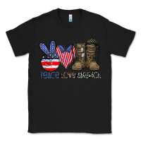 Black peace love america Classic Tee - CowhideDigitalArt