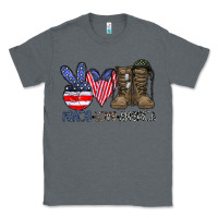 Charcoal Heather peace love america Classic Tee - CowhideDigitalArt