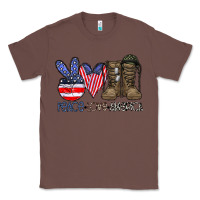 Chestnut peace love america Classic Tee - CowhideDigitalArt