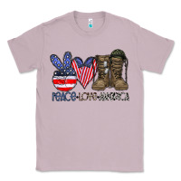 Lilac peace love america Classic Tee - CowhideDigitalArt