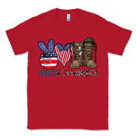 Red peace love america Classic Tee - CowhideDigitalArt