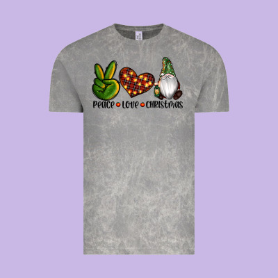 Peace Love Gnomes Christmas Vintage Tee Designed By Ranaportraitstore