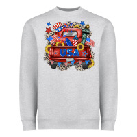 Heather Grey usa truck Heavyweight Sweatshirt - Zillion Design Studio