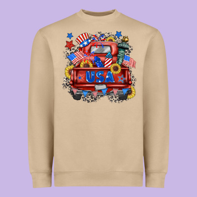 Usa Truck Heavyweight Sweatshirt Designed By Zillion Design Studio