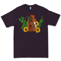 Plum western horse cowboy hat cactus sunflowers Premium Tee - Artiststas