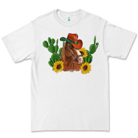 White western horse cowboy hat cactus sunflowers Premium Tee - Artiststas