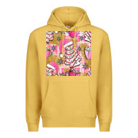Antique Gold christmas cake and pink mug seamless pattern bbs Premium Hoodie - BundleAndBundleShop
