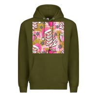 Army Green christmas cake and pink mug seamless pattern bbs Premium Hoodie - BundleAndBundleShop