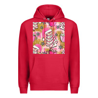 Cardinal christmas cake and pink mug seamless pattern bbs Premium Hoodie - BundleAndBundleShop