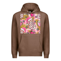 Chestnut christmas cake and pink mug seamless pattern bbs Premium Hoodie - BundleAndBundleShop
