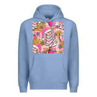 Colony Blue christmas cake and pink mug seamless pattern bbs Premium Hoodie - BundleAndBundleShop