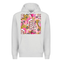 Dove Grey christmas cake and pink mug seamless pattern bbs Premium Hoodie - BundleAndBundleShop
