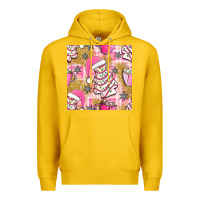 Lemon christmas cake and pink mug seamless pattern bbs Premium Hoodie - BundleAndBundleShop