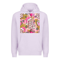 Lilac christmas cake and pink mug seamless pattern bbs Premium Hoodie - BundleAndBundleShop