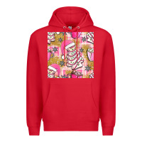 Red christmas cake and pink mug seamless pattern bbs Premium Hoodie - BundleAndBundleShop
