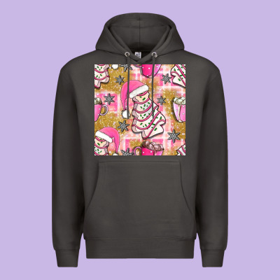 Christmas Cake And Pink Mug Seamless Pattern Bbs Premium Hoodie Designed By Bundleandbundleshop