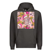 Smoke christmas cake and pink mug seamless pattern bbs Premium Hoodie - BundleAndBundleShop