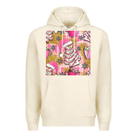 Tofu christmas cake and pink mug seamless pattern bbs Premium Hoodie - BundleAndBundleShop