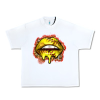 White softball lips Urban Heavy Tee - Zillion Design Studio