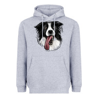 Heather Grey Border Collie Heavyweight Hoodie - Jasminsmagicworld