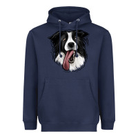 Navy Border Collie Heavyweight Hoodie - Jasminsmagicworld