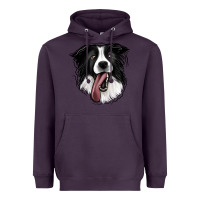 Plum Border Collie Heavyweight Hoodie - Jasminsmagicworld